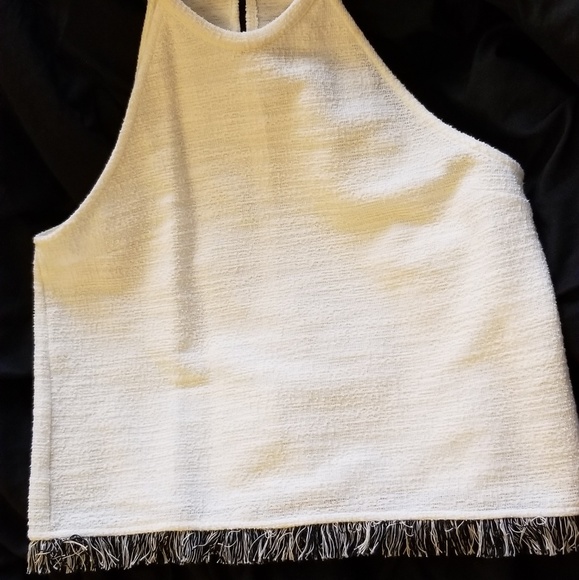 Zara Tops - Zara Trafaluc Tweed Fringe Top